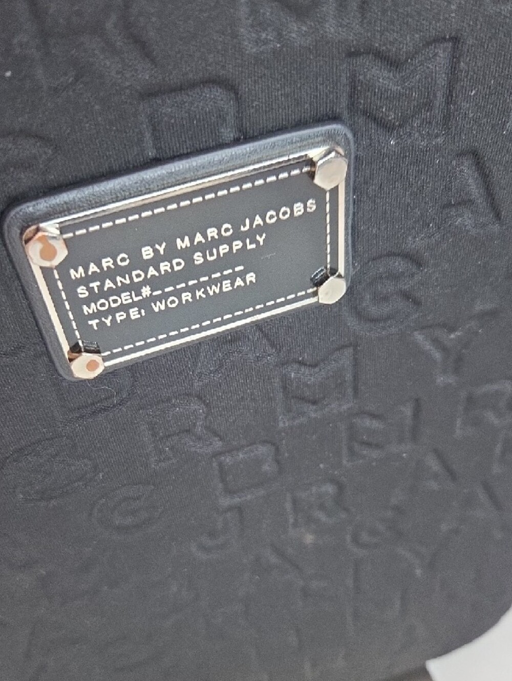 Marc by Marc Jacobs Black Embossed Logo Tech Sleeve with Silver Plaque - Picture 3 of 7